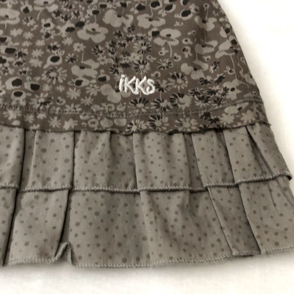 IKKS France Lightweight Ruffle Bottom Print Skirt, NWT Size 12
